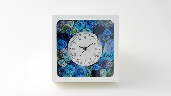 プリザーブドフラワー　ブルーの花時計